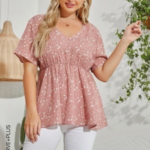Ditsy Floral Peplum Blouse